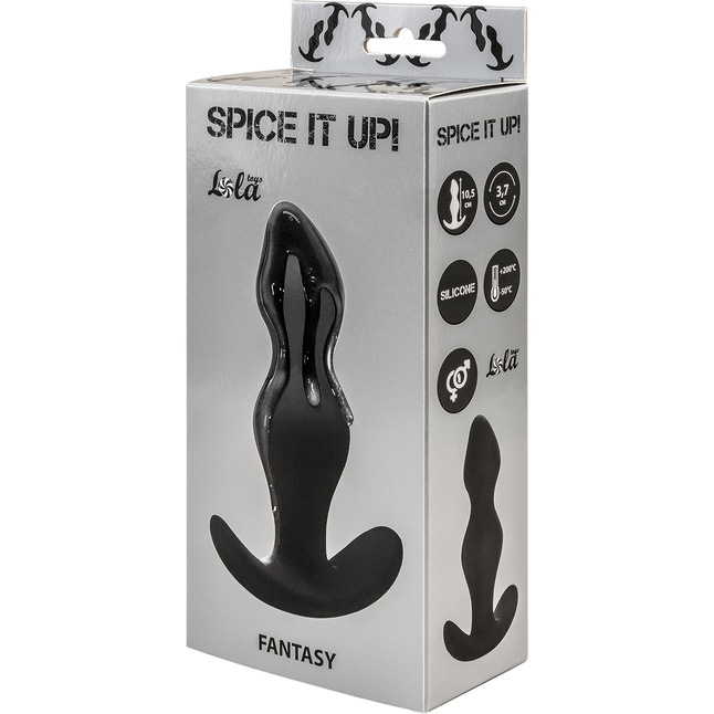 Чёрная фигурная анальная пробка Fantasy - 12,5 см - Spice It Up. Фотография 3.