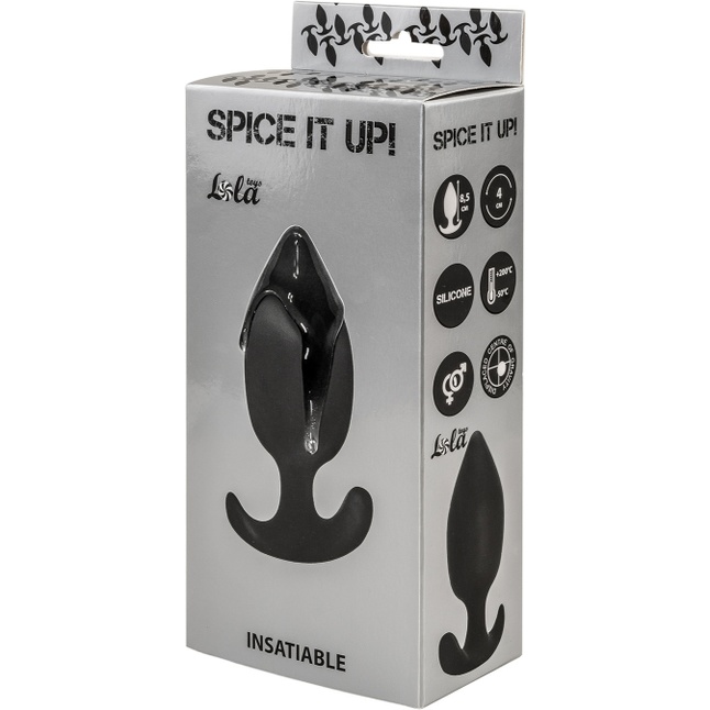 Чёрная анальная пробка Insatiable - 10,5 см - Spice It Up. Фотография 4.