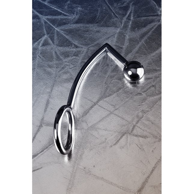 Металлическое эрекционное кольцо размера S с анальной втулкой - Metal. Фотография 7.
