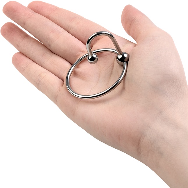 Кольцо на головку пениса с уретральным стоппером - Metal. Фотография 2.