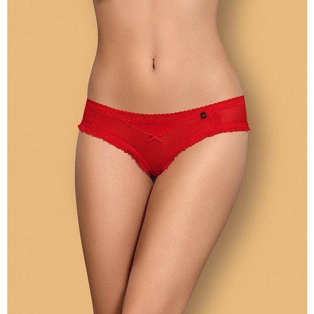 Кружевные трусики-слипы с мелкими оборочками - Sexy