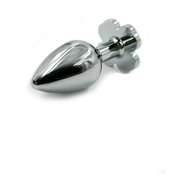 Серебристая алюминиевая анальная пробка с цветком из кристаллов - 6 см - Kanikule anal plugs. Фотография 2.