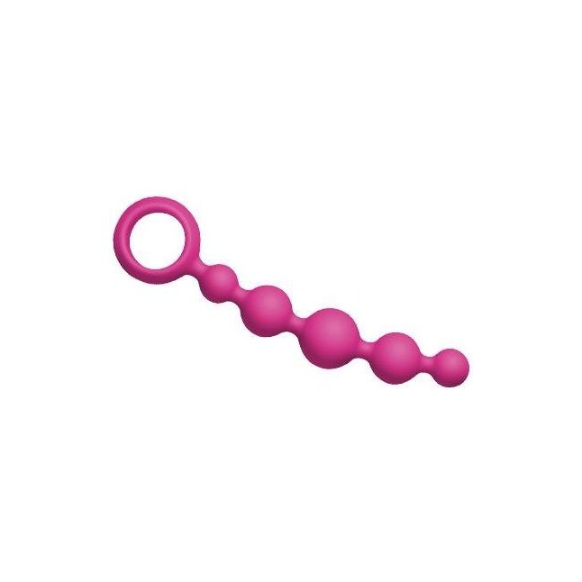 Розовая анальная цепочка Joyballs Wave - 17,5 см