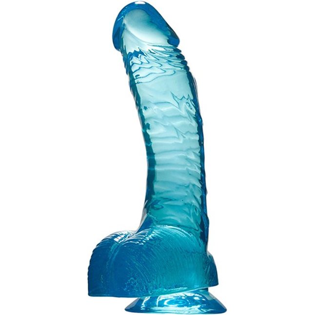 Голубой гелевый фаллоимитатор Aqua Quartz - 20 см