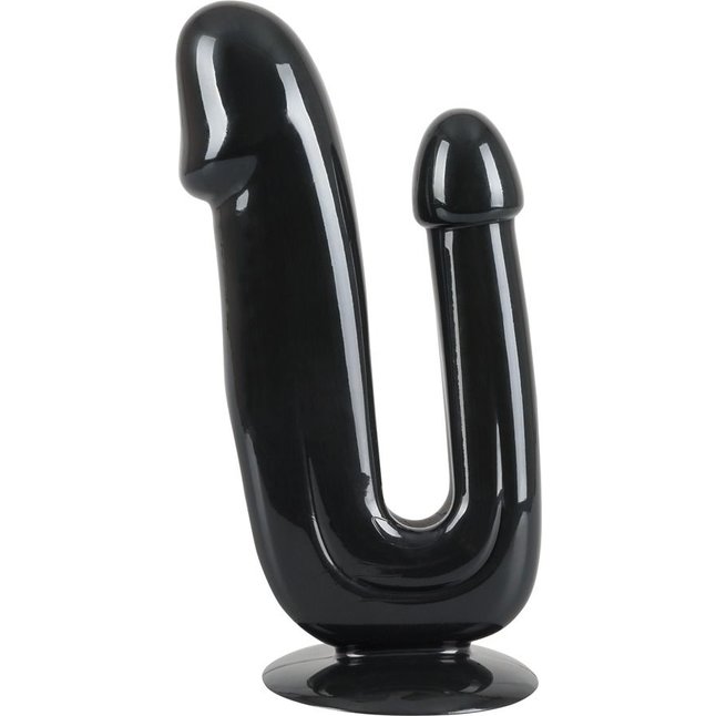 Чёрный анально-вагинальный фаллоимитатор Duo Dildo - 17,5 см - Bad Kitty