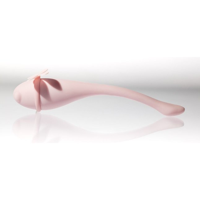Розовый вибратор в форме стрекозы Liebelulla Rosa H с подогревом - 18 см. Фотография 3.