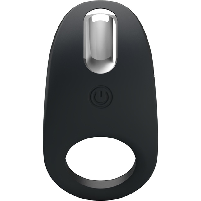 Чёрное перезаряжаемое эрекционное кольцо с вибрацией - Pretty Love. Фотография 4.