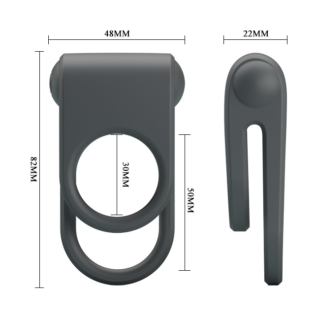 Серое эрекционное кольцо с вибрацией Julie - Pretty Love. Фотография 5.