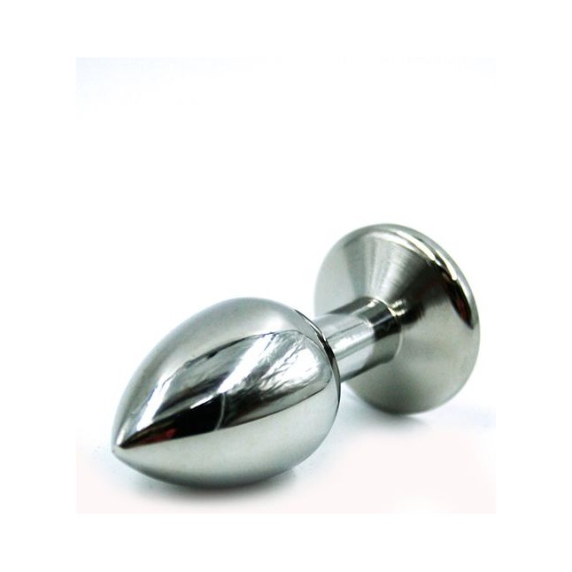 Серебристая малая анальная пробка с фиолетовым кристаллом - 7 см - Kanikule anal plugs. Фотография 2.