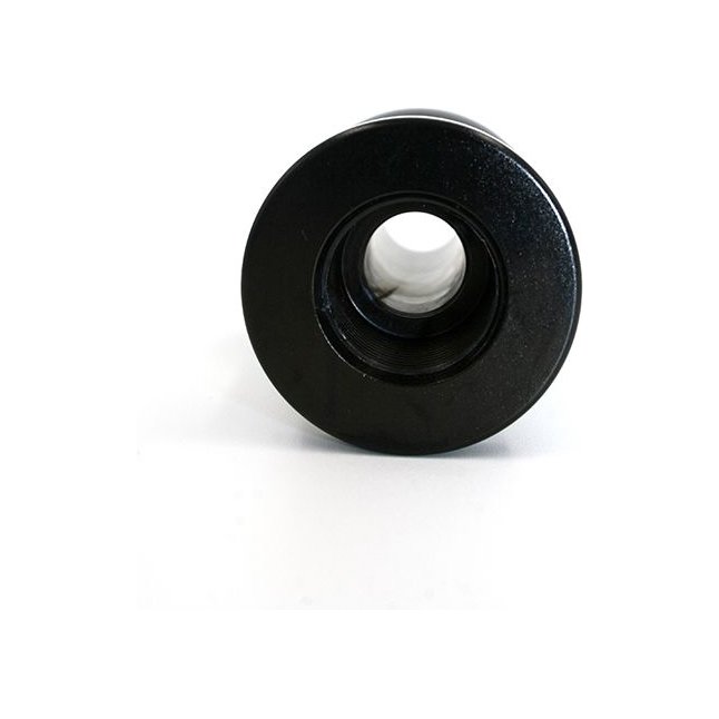 Чёрная полая анальная втулка с вставным поршнем - Kanikule metal. Фотография 4.