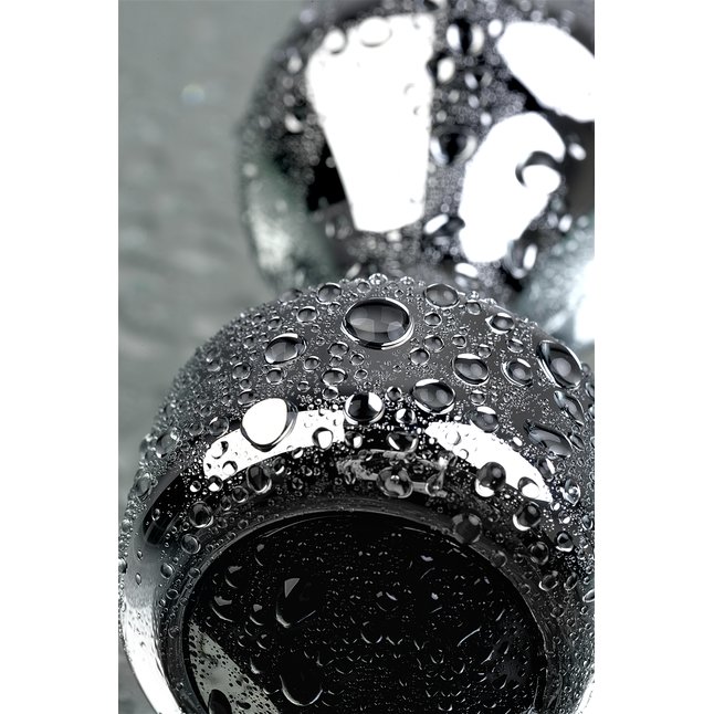 Серебристая анальная втулка с чёрным кристаллом в основании - 10,5 см - Metal. Фотография 8.