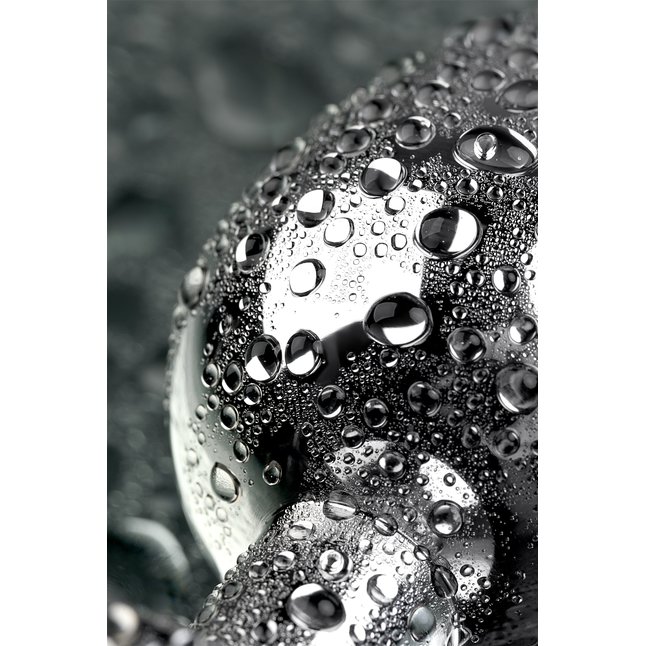Серебристая анальная пробка с чёрным кристаллом - 9,5 см - Metal. Фотография 8.