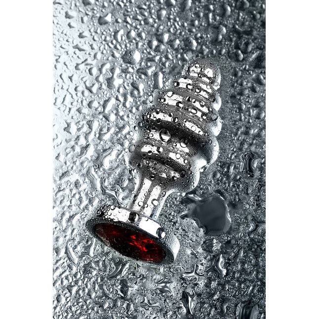 Серебристая фигурная пробка с красным кристаллом - 8 см - Metal. Фотография 9.