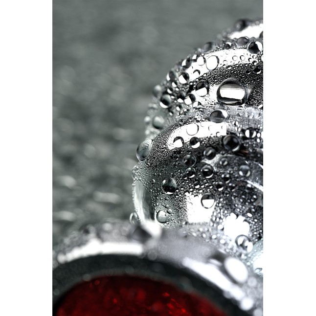 Серебристая фигурная пробка с красным кристаллом - 8 см - Metal. Фотография 10.