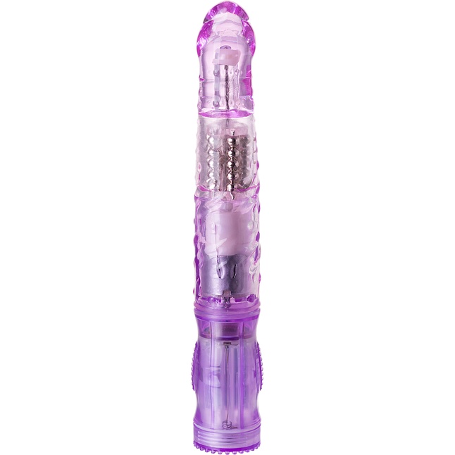 Фиолетовый вибратор High-Tech fantasy с клиторальным лепестком - 21 см. Фотография 3.