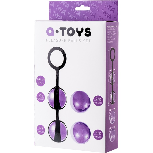 Фиолетово-чёрный набор вагинальных шариков TOYFA A-toys. Фотография 5.