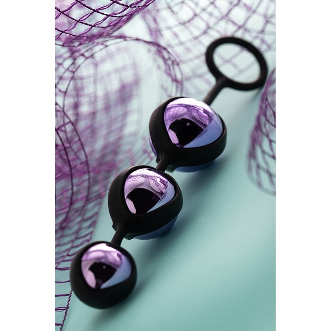 Фиолетово-черные тройные вагинальные шарики TOYFA A-toys. Фотография 8.