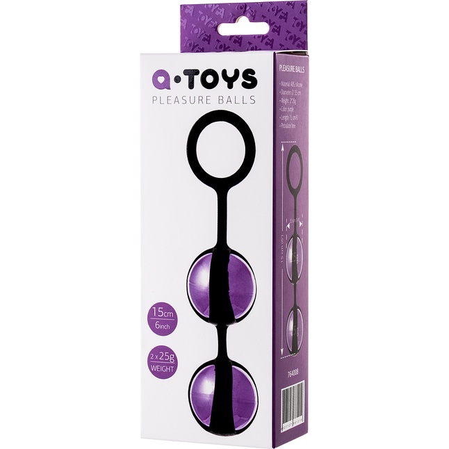 Фиолетово-чёрные вагинальные шарики TOYFA A-toys. Фотография 3.