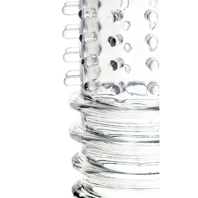 Прозрачная насадка на пенис TOYFA A-Toys с расширенной головкой - 15,3 см. Фотография 4.