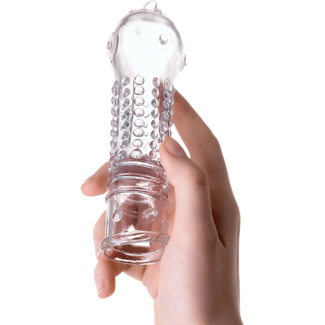 Прозрачная закрытая насадка на пенис TOYFA A-Toys - 14,7 см. Фотография 2.