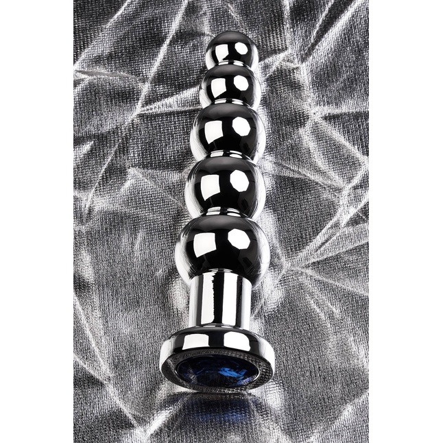 Анальная ёлочка с синим стразом TOYFA Metal - 13,7 см - Metal. Фотография 8.