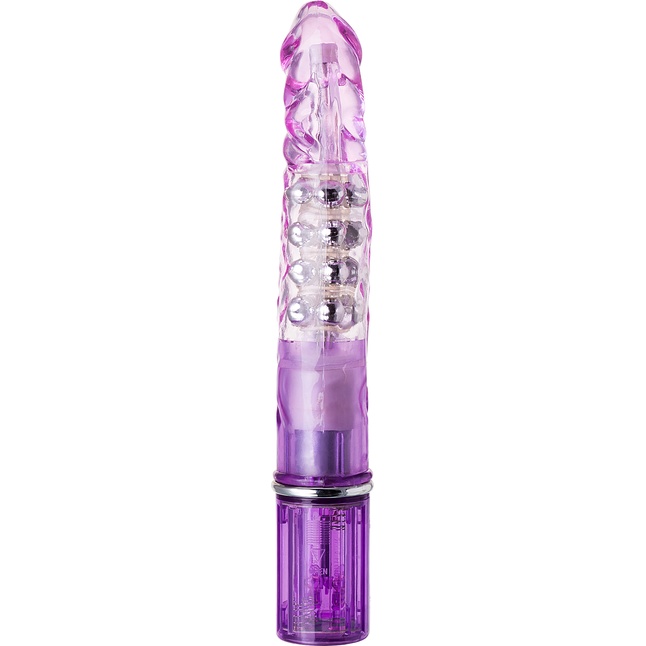 Фиолетовый хай-тек вибратор High-Tech fantasy с бусинами и отростком - 27,2 см. Фотография 4.