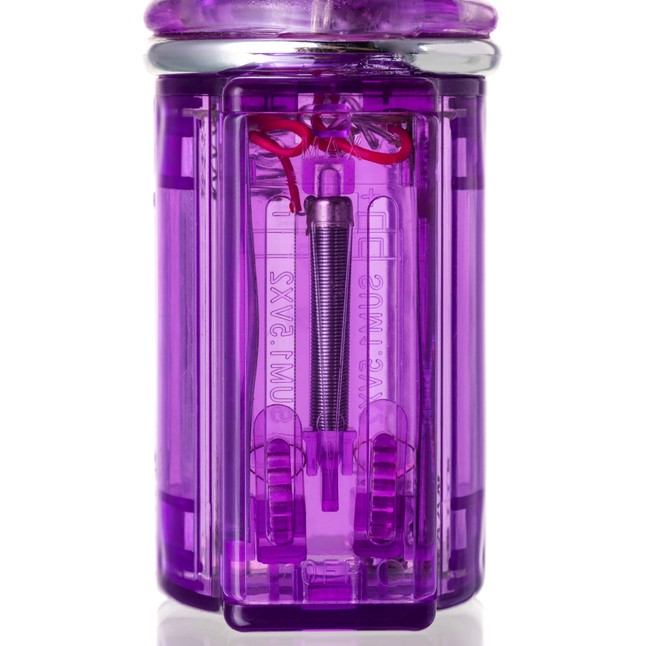 Фиолетовый хай-тек вибратор High-Tech fantasy с бусинами и отростком - 27,2 см. Фотография 8.