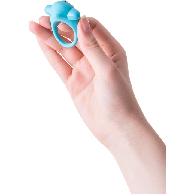 Голубое эрекционное силиконовое кольцо TOYFA A-Toys. Фотография 2.