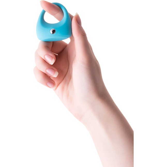 Голубое эрекционное виброкольцо TOYFA A-Toys из силикона. Фотография 4.