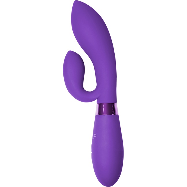 Фиолетовый вибратор Gina с клиторальным отростком - 20 см. Фотография 2.