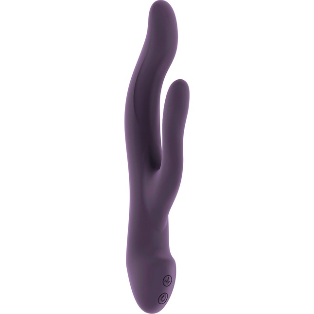 Фиолетовый вибратор Keira с клиторальным отростком - 21,3 см - Jil