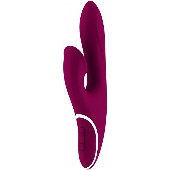 Фиолетовый вибратор HIKY Rabbit с клиторальным отростком с функцией всасывания - 23 см - Hiky