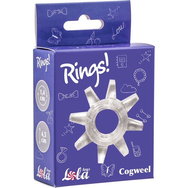 Прозрачное эрекционное кольцо Rings Cogweel - Rings!. Фотография 2.
