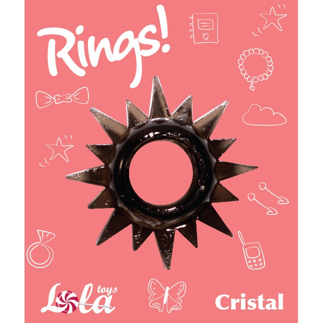 Чёрное эрекционное кольцо Rings Cristal - Rings!. Фотография 2.