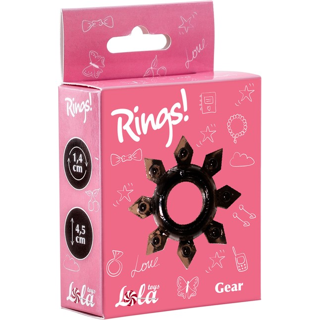 Чёрное эрекционное кольцо Rings Gear - Rings!. Фотография 2.