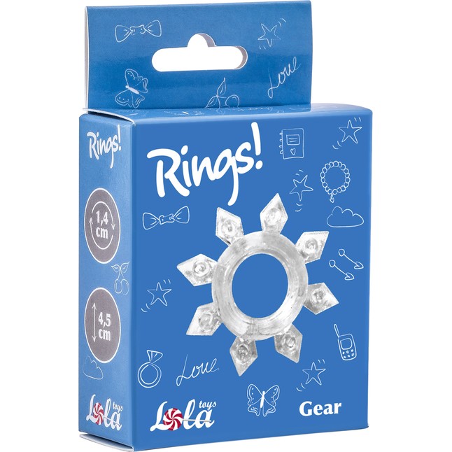 Прозрачное эрекционное кольцо Rings Gear - Rings!. Фотография 2.