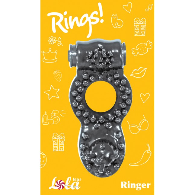 Чёрное эрекционное кольцо Rings Ringer - Rings!. Фотография 3.