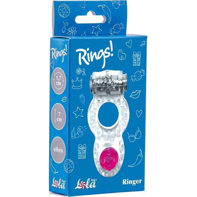Прозрачное эрекционное кольцо Rings Ringer - Rings!. Фотография 3.