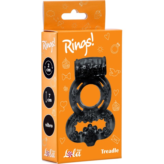 Чёрное эрекционное кольцо Rings Treadle с подхватом - Rings!. Фотография 3.