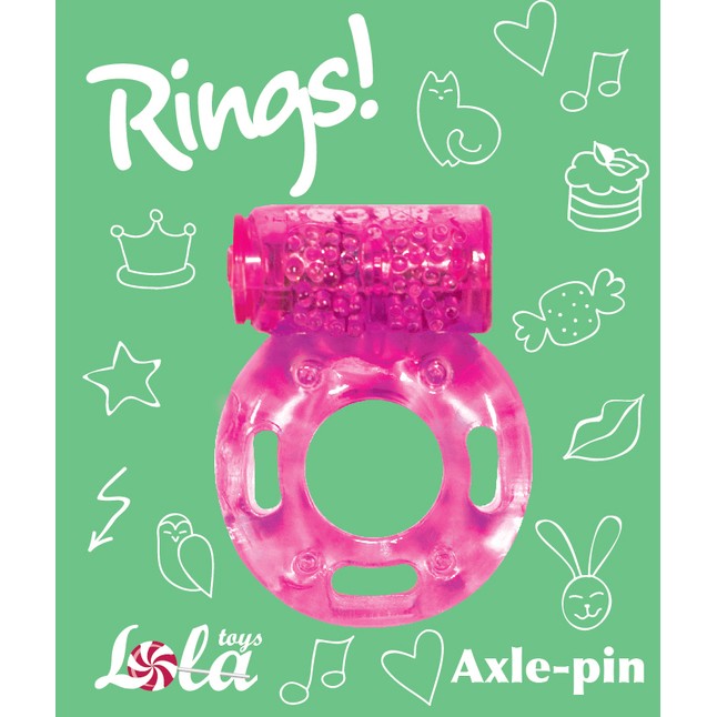 Розовое эрекционное кольцо с вибрацией Rings Axle-pin - Rings!. Фотография 3.