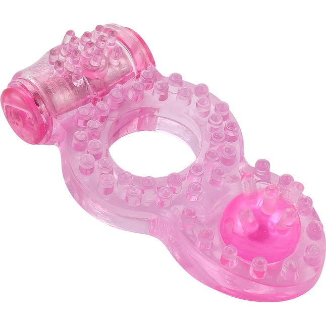 Розовое эрекционное кольцо с вибрацией Rings Ringer - Rings!. Фотография 2.