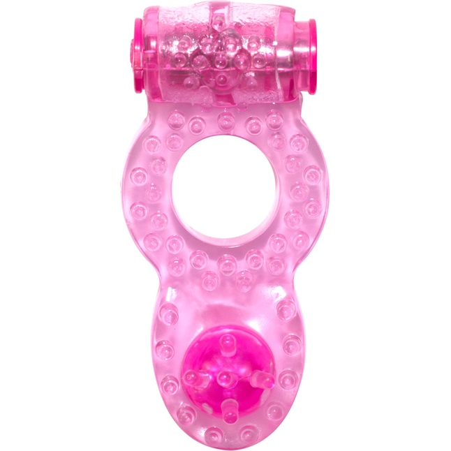 Розовое эрекционное кольцо с вибрацией Rings Ringer - Rings!