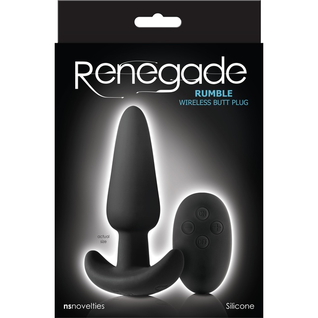 Чёрная анальная вибропробка с пультом ДУ Renegade Rumble Wireless Plug - 10 см - Renegade. Фотография 2.