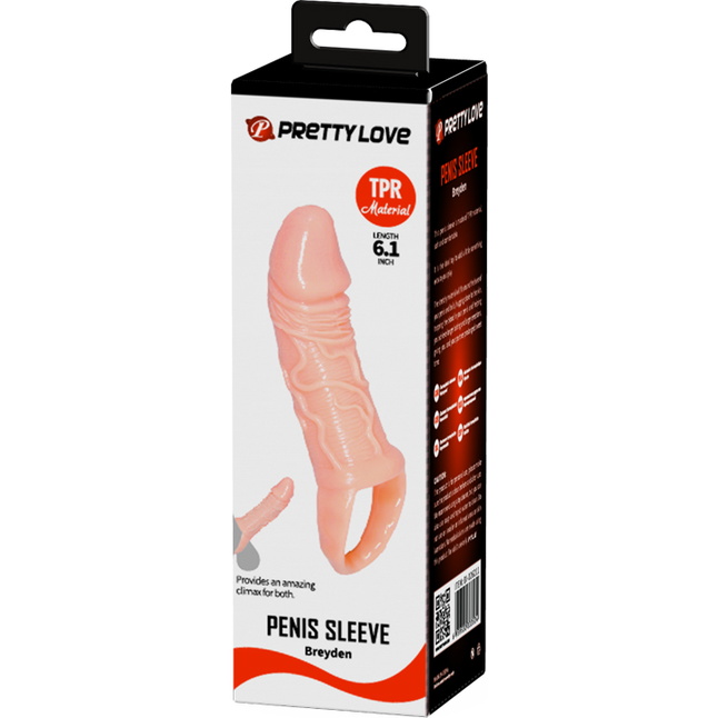 Телесная насадка удлинитель с подхватом мошонки - 15 см - Pretty Love. Фотография 8.