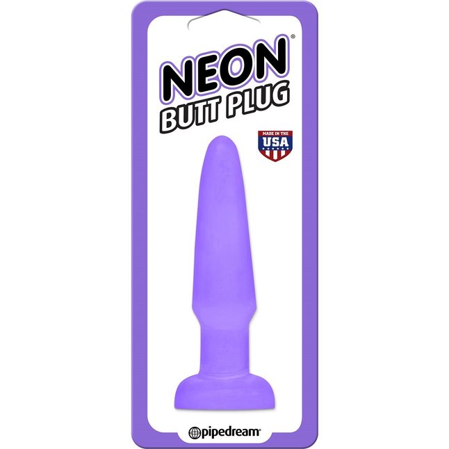 Фиолетовая анальная пробка Butt Plug - 11,4 см - Neon Luv Touch. Фотография 2.
