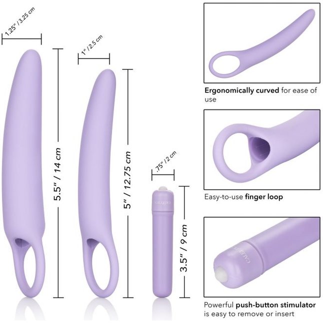 Набор силиконовых расширителей Dr. Laura Berman Isabelle Set of 2 Vibrating Silicone Dilators - Dr. Laura Berman Collection. Фотография 3.