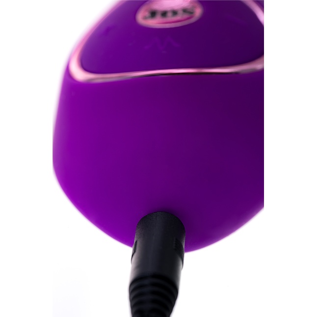 Фиолетовый ротатор с клиторальным стимулятором YUM - 21 см. Фотография 9.