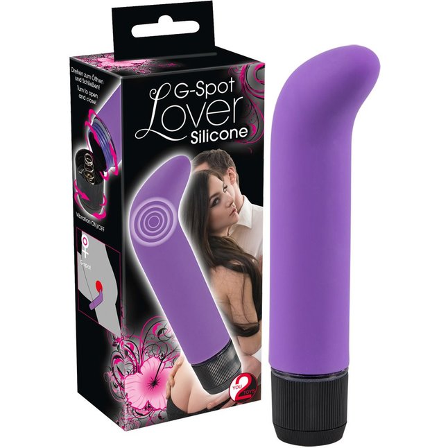 Фиолетовый вибратор с загнутым кончиком G-Spot Lover - 14,5 см - You2Toys