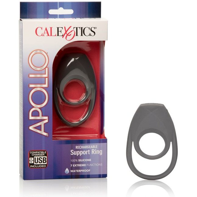 Двойное эрекционное кольцо с вибрацией Apollo Rechageable Support Ring - Apollo
