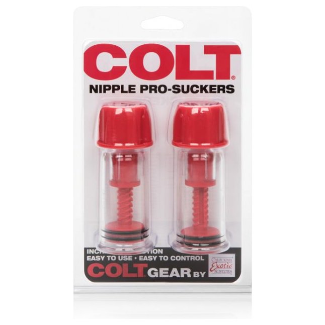 Красные винтовые помпы для сосков COLT Nipple Pro-Suckers - Colt. Фотография 5.
